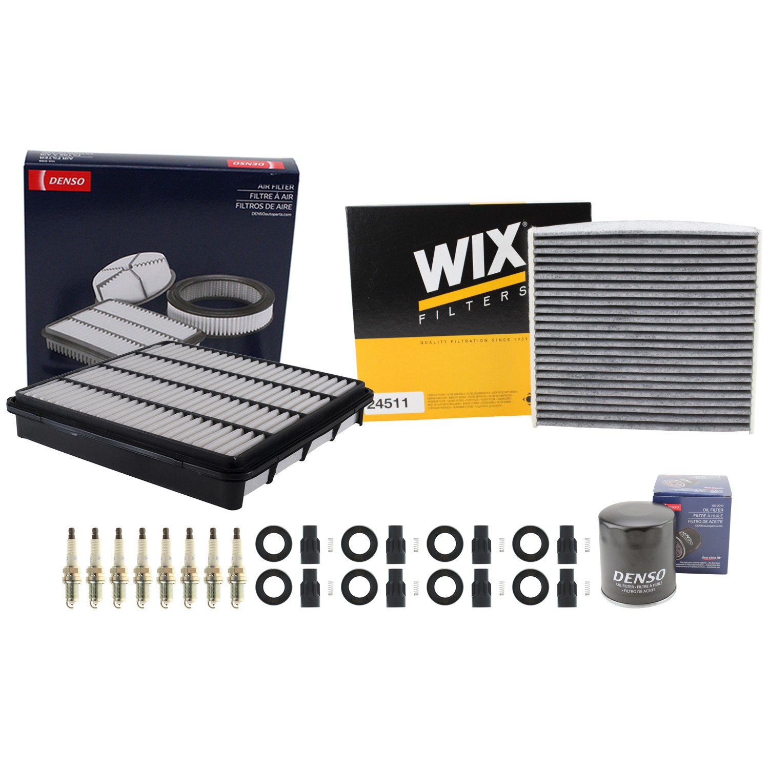 Denso Tune Up Kit NGK 8 Spark Plugs  Boots Kit for Toyota Sequoia Tundra 4.7 V8