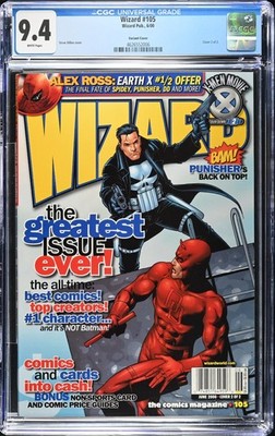 Wizard Magazine #105 CGC 9.4 2000 1 Census Punisher Vs Daredevil Variant cover 2