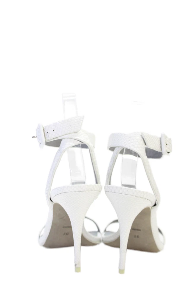 Alexander Wang Womens Leather Crossed Strap Stiletto Heels White Size EUR 37 - Image 3 of 4