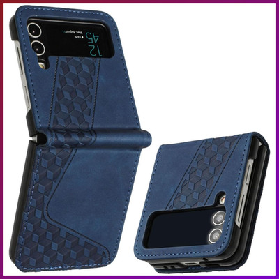 Handyhülle PU-Leder Blau Flip Cover 360° Schutzhülle für Galaxy Z Flip 3