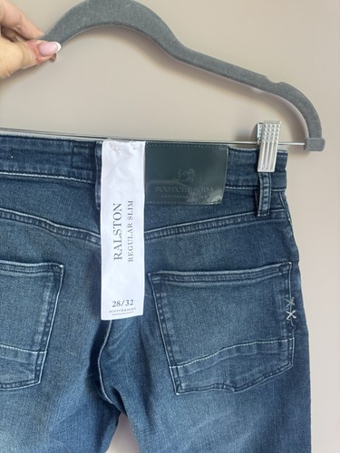 Pantalones de mezclilla para hombre Scotch & Soda Ralston 28/32 - calce ajustado regular azul nuevos - Imagen 4 de 6