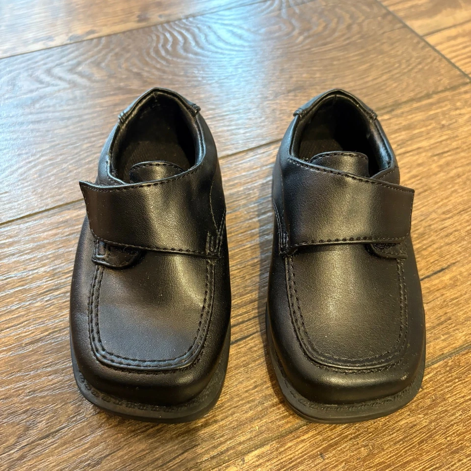 Zapatos de vestir Smart Fit de cuero negro para niños pequeños boda bebé talla 5 W Foto 3 de 4