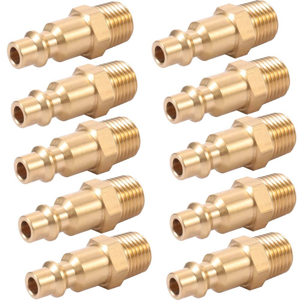 Brass 1/4-Inch NPT Male Industrial Air Hose Quick Connect Adapter,Air Coupler an