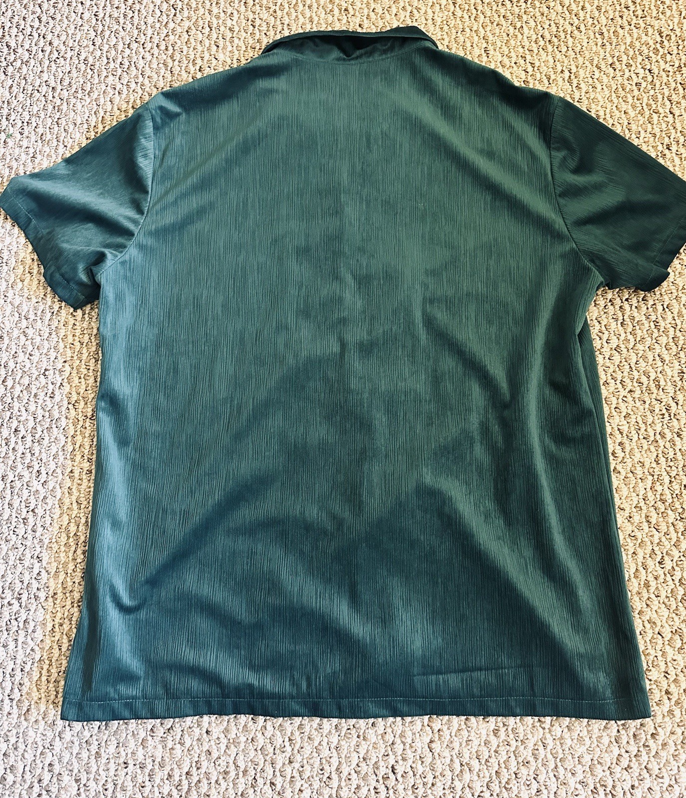 Emerald Green Solid Suede Button Front Shirt Men’… - image 2