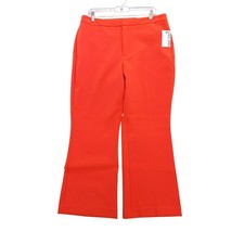 Nine West Women's Orange Kick Flare High Rise Pants Size 14 NWT $50