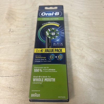 Oral-B Cross Action Toothbrush Replacement head + Clean Maximiser 4pk Free Ship 