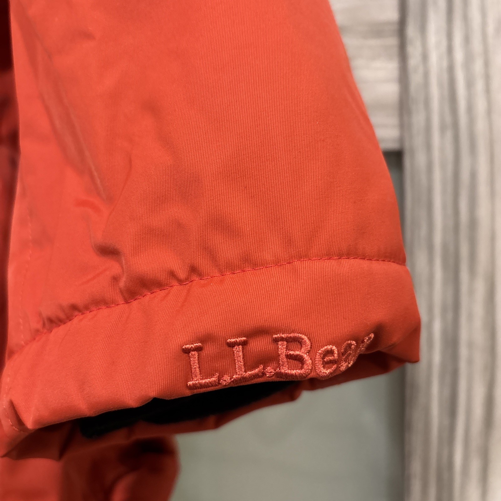 LL BEAN Jacket Women Maine Mountain Parka Down Hooded Orange Size L Petite NWOT