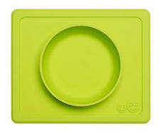 ezpz Happy Bowl 100 Silicone Suction Bowl Integrated Placemat Design -GREEN
