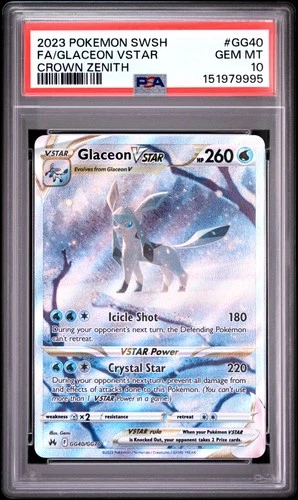 PSA 10 Glaceon Vstar GG40/GG70 Sword Shield Crown Zenith