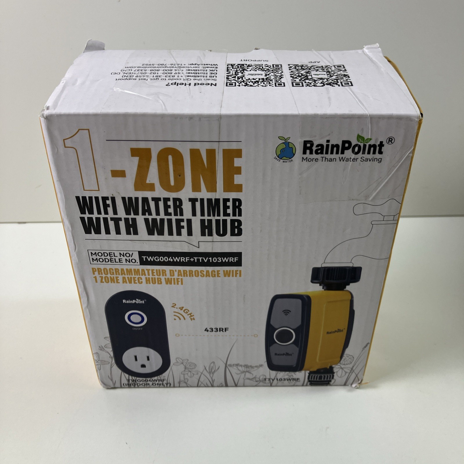 RAINPOINT WiFi Water Timer Smart Sprinkler w WiFi Hub Brass Inlet 1 Zone