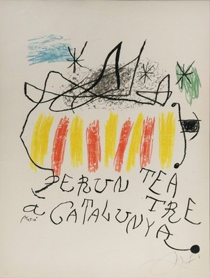 Joan Miró: Per un Teatre a Catalunya, 1973 (handsigniert)