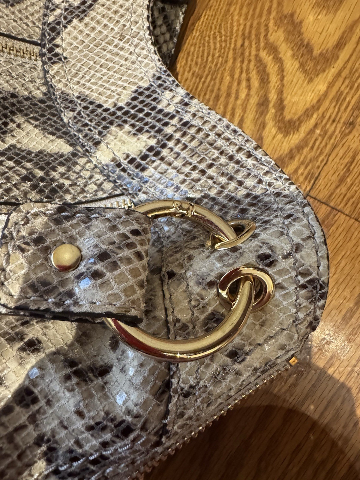 Michael Kors Python Effect Shoulder Bag With Gold… - image 21