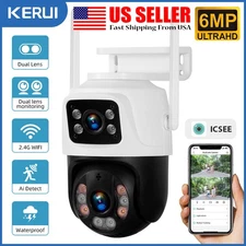 6MP Dual Lens WiFi IP Camera Wireless Outdoor CCTV PTZ Home Security Camera IP66