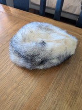 Vintage White And Black Fur Pill Box Hat Women