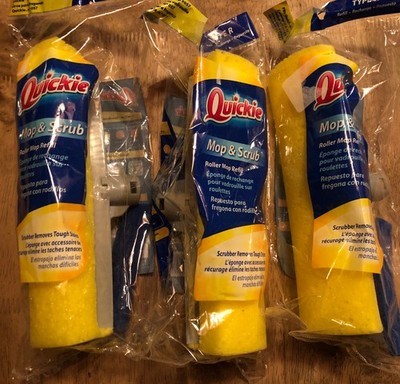 (3) Quickie Mop & Scrub Roller Mop Refill Type R  Fits Mop #0572 New
