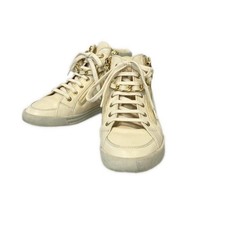 Chanel Middle Cut Leather Sneakers Coco Mark IG31316 Women's Size 37 l c61b9c