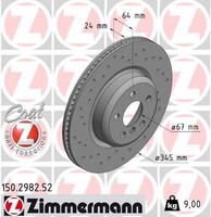 Zimmermann Bremsscheibe BelüFtet Hinten Links FüR BMW 3Er G21 G81 G20 G80