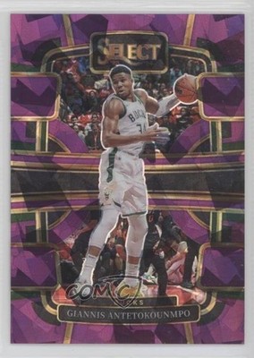 2023 Select Concourse Purple Cracked Ice Prizm 32/99 Giannis Antetokounmpo hs9