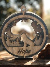 Pitbull Personalized 3D Wood Custom Name Christmas Ornament Round Rustic