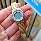 RARE Vintage Timex Indiglo Digital Watch Wristwatch 864 M2 Gold Tone On Off LOOK