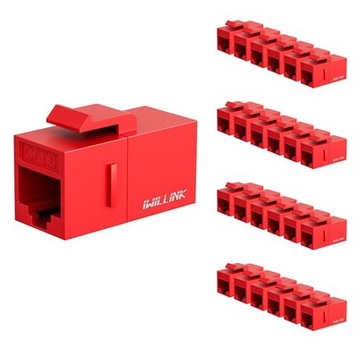 RJ45 Cat6 Keystone Jack 25-Pack - Female to Female UTP Insert Ethernet Couple...