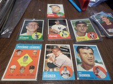 1963 TOPPS BASEBALL CARD LOT of  7-kubek,uecker,zimmer,pepitone,etc.