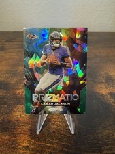2023 Panini Prizm Lamar Jackson #12 Prizmatic Green Ice Prizm
