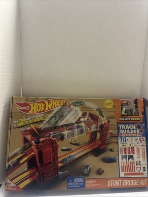 NEW Hot Wheels Track Builder Stunt Bridge Kit Car Racing Playset Motorized O/B
