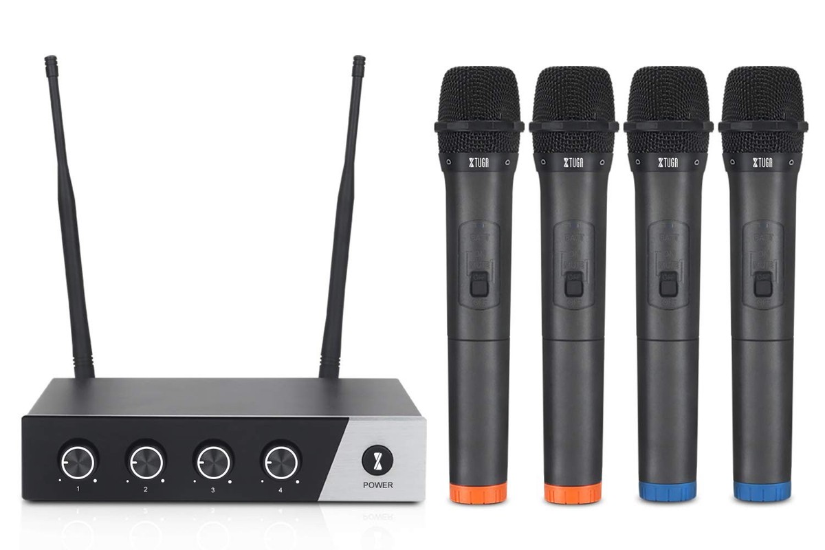 XTUGA S400 Wireless Microphone System, 4-Channel UHF Cordless Mic