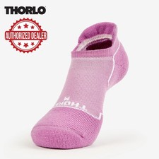 1 PAIR: THORLO LIGHT CUSHION "NO SHOW" PICKLEBALL SOCKS ORCHID SMALL. PNS9
