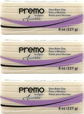 Premo  Polymer Translucent Clay - Oven-Baked Clay 8 Ounce Pack of 3