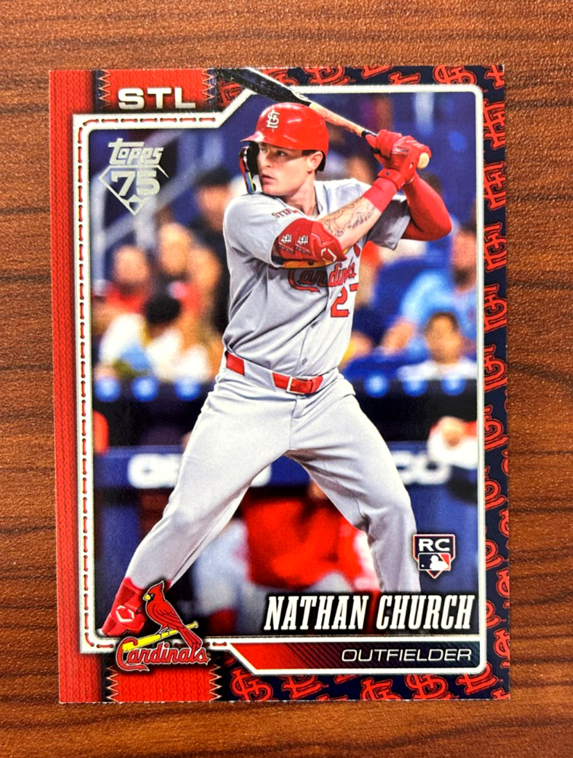 2026 Topps Series 1 Nathan Church Rookie Team Color Border Variation SP #24 RC