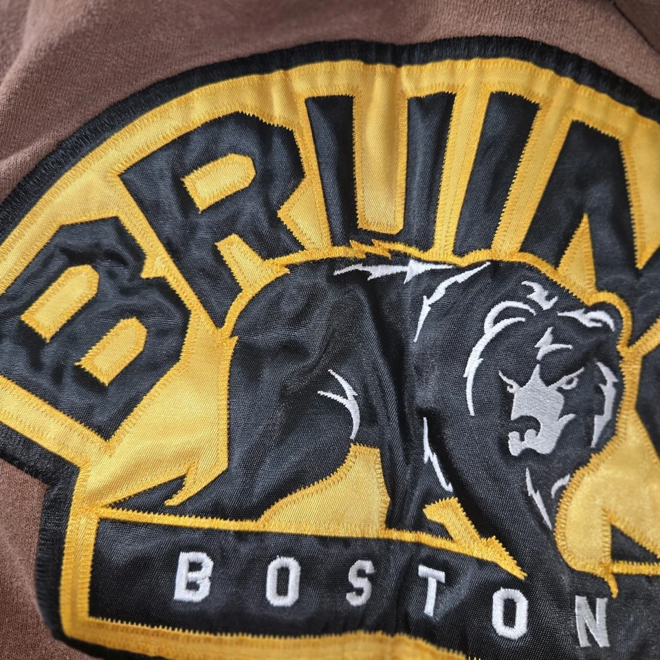 Sudadera con capucha marrón Antigua M Boston Bruins para hombre Foto 3 de 4