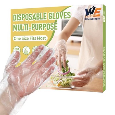 Disposable Plastic Gloves Food Handling Service Disposable PE Gloves For Cook...
