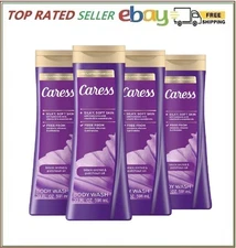 Caress Body Wash for Women, Black Orchid & Patchouli Oil Shower Gel, 4 pack 20oz