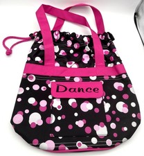 Girls Youth Hot Pink Dance Ballet Tote Bag Multicolored Dance Print New