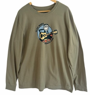 LIFE IS GOOD MENS CRUSHER TEE GUITAR JAKE  PLAY MORE WORRY LESS *NEW W/TAGS*-XL-