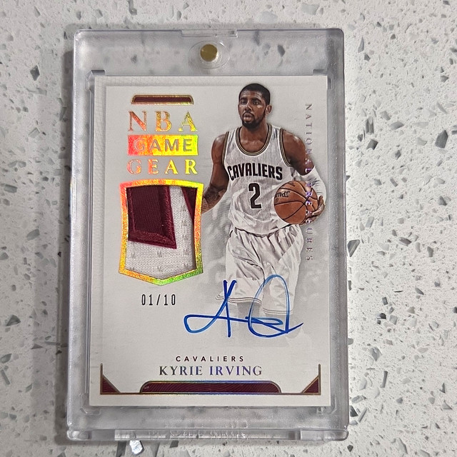 Panini 2015-16 National Treasures Kyrie Irving Game Gear Auto Prime #GG-KIV /10