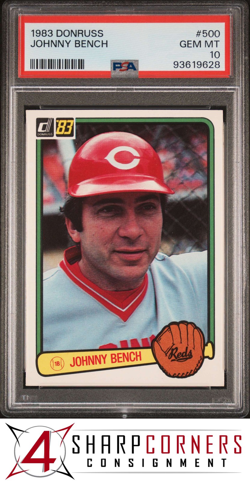 1983 DONRUSS #500 JOHNNY BENCH REDS HOF PSA 10