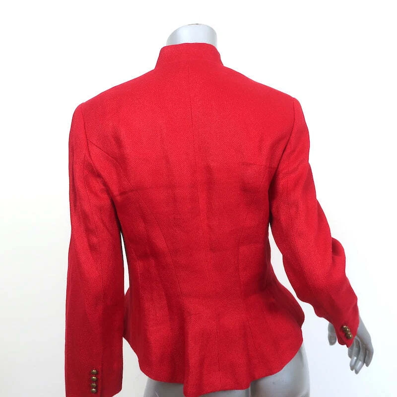 Lauren Ralph Lauren Victorian Jacket Red Linen Size 6 - Image 4 of 4
