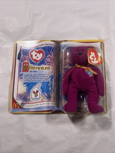 Teenie Beanie Babies McDonalds Millennium der Bär 1999 Selten!