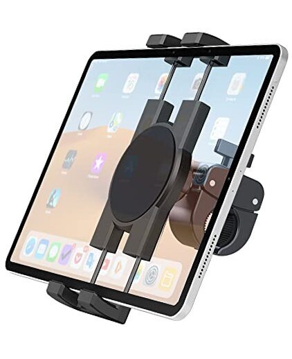 Adjustable Tablet Holder Mount for Indoor Bikes, Treadmills, and Spin Bikes - Secure Clamp Stand for Workouts and Training