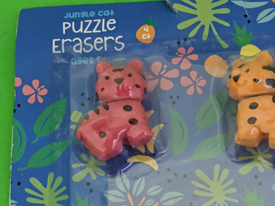 Gomas de borrar rompecabezas Jungle Cat Tiger 4 nuevas Foto 2 de 4
