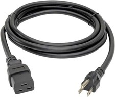 Premium C19 To 3-Prong AC NEMA 5-15 Male Power Cord For PDU PSU UPS - 6FT