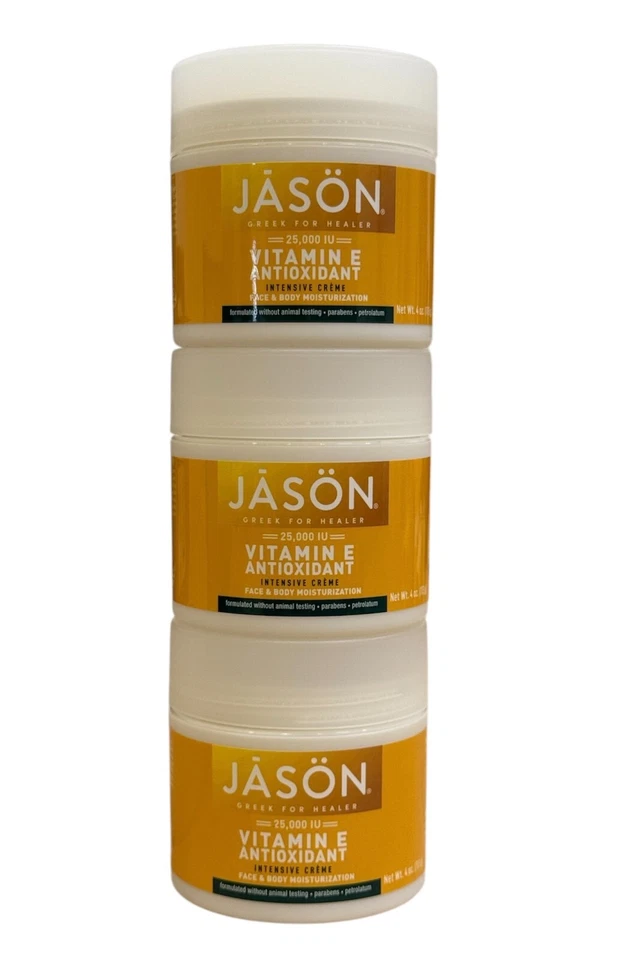Crema intensiva antioxidante Jason Vitamina E 4 oz crema hidratante vegana (paquete de 3) Foto 2 de 4
