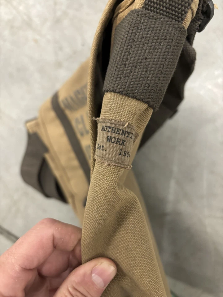 Bolso Mensajero Oficial Cat Caterpillar Estampado Grande 10’ Pies Marrón/Marrón Oscuro De Colección Foto 3 de 4