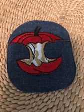 Vintage Apple Core Sew On Iron Patch USA Blue Denim