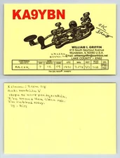 Ham Radio QSL QSO Postcard KA9YBN, Mundelein, IL, USA