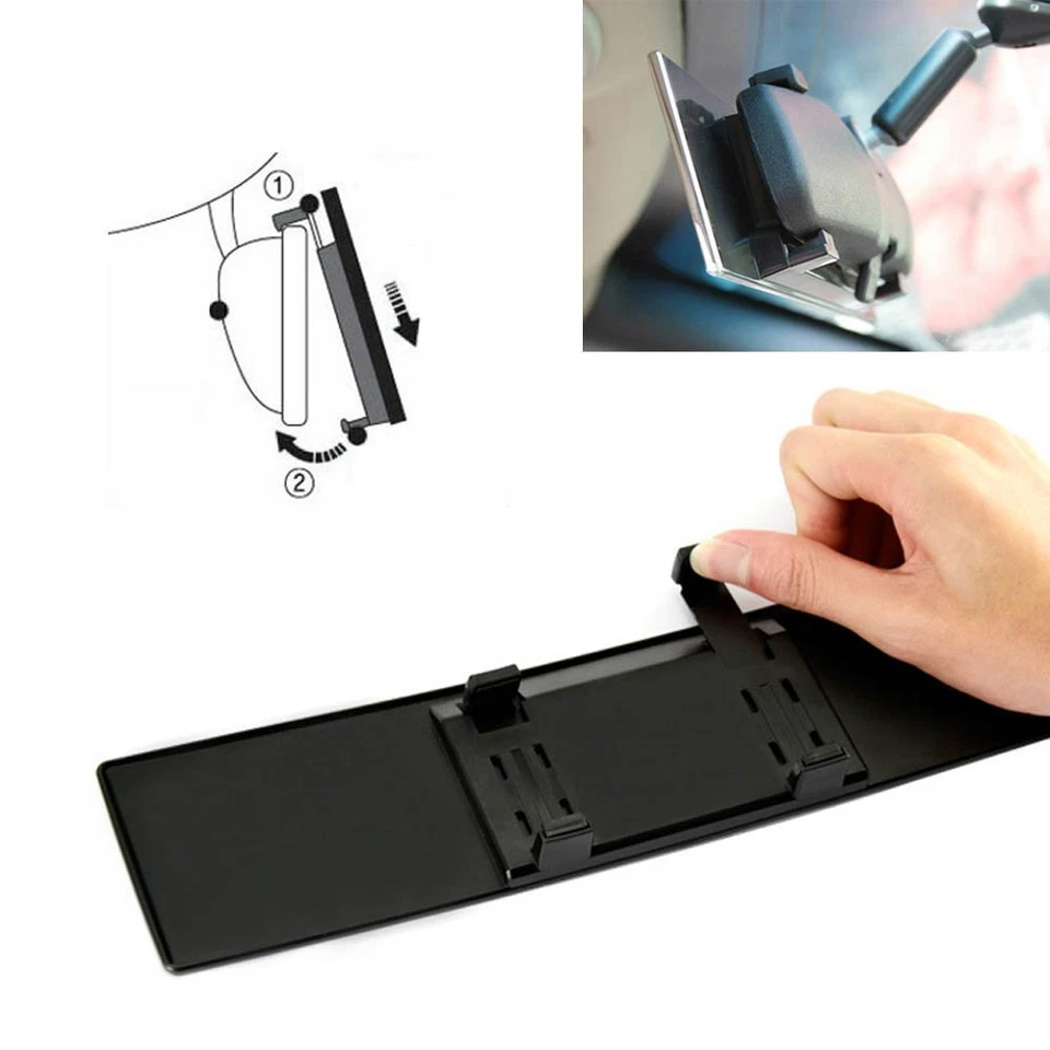 Espejo retrovisor interior convexo gran angular universal de 300 mm con clip para coche camión Foto 4 de 4