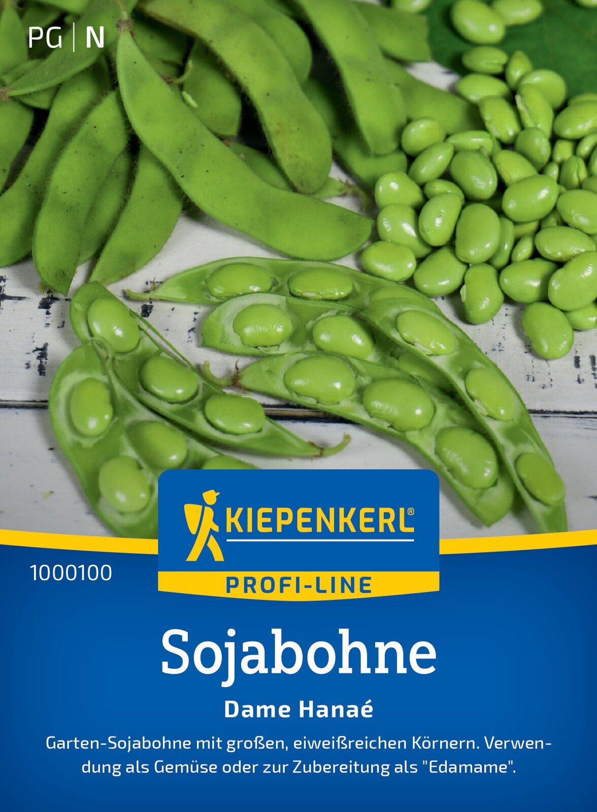 Semillas de verduras de soja señora Hanaé, granos grandes Edamame Kiepenkerl semillas de frijoles